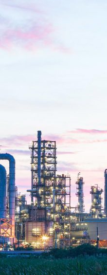 oil-refinery-plant-tower-column-petrochemistry-industry-oil-gas-industrial-with-cloud-blue-sky-morning